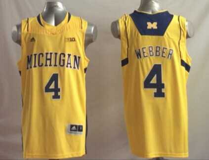 Michigan Wolverines 4 Chris Webber Yellow College Basketball Jersey,We sell and wholesale Michigan Wolverines 4 Chris Webber Yellow College Basketball Jersey on line form chian!